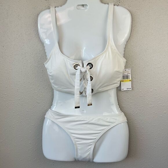NWT MICHAEL Michael Kors Two Piece Matching Bikini Top and Swim Bottoms Size M - Picture 1 of 4